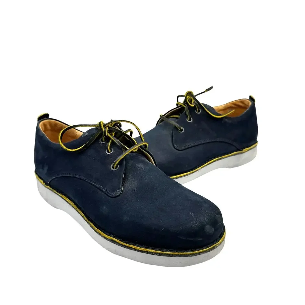 Samuel Hubbard Free Navy Nubuck Leather Lace Up Oxford Business casual Shoes